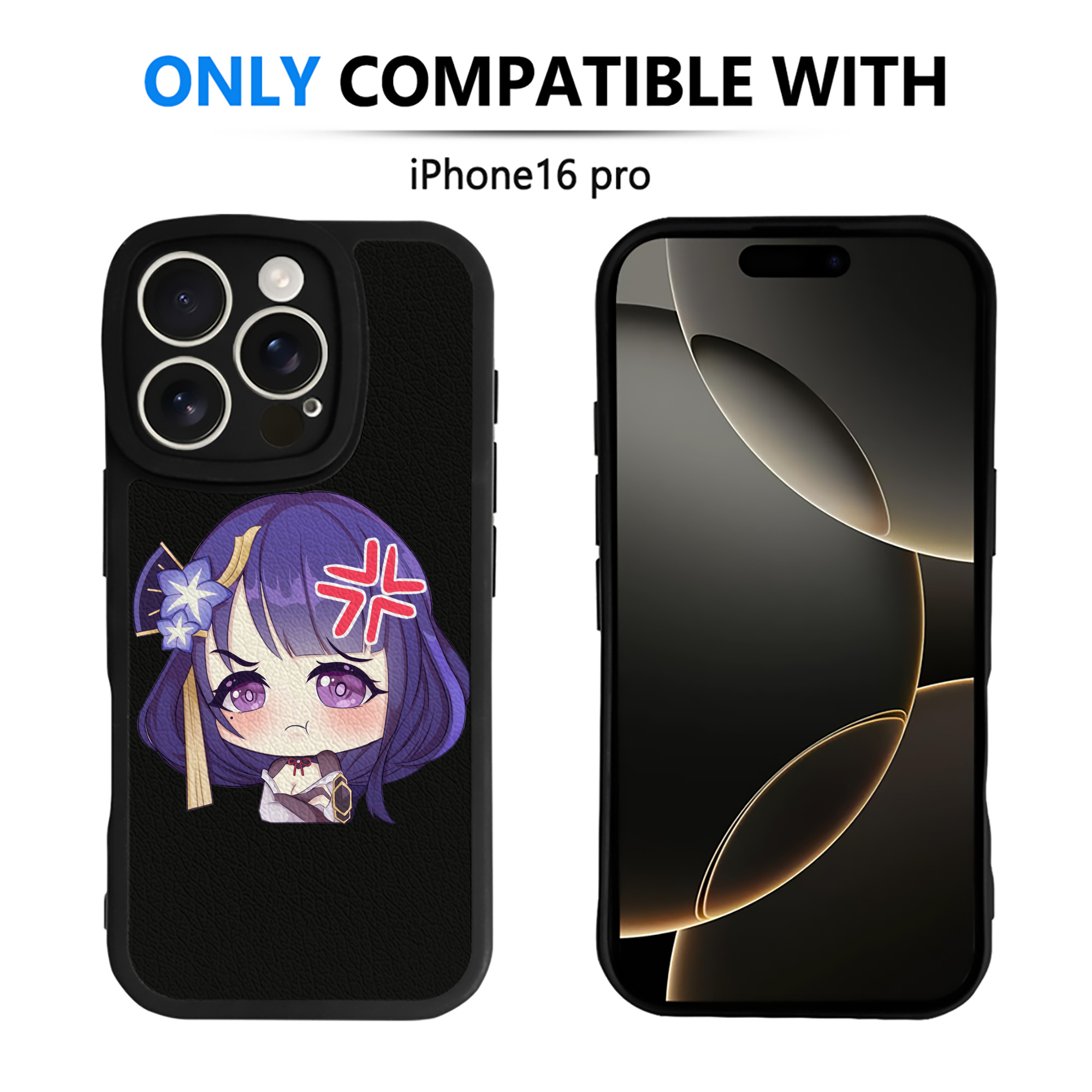 げんし神 雷電将軍 らいでんしょうぐん genshin Raiden Shogun 【iPhone 16シリーズ対応】シリコンスマホケース（レザー調） 材質：シリコン